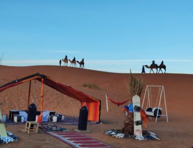 camel trekking in morocco for oone night in the desert