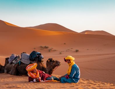 Camel rides in Morocco in the desert